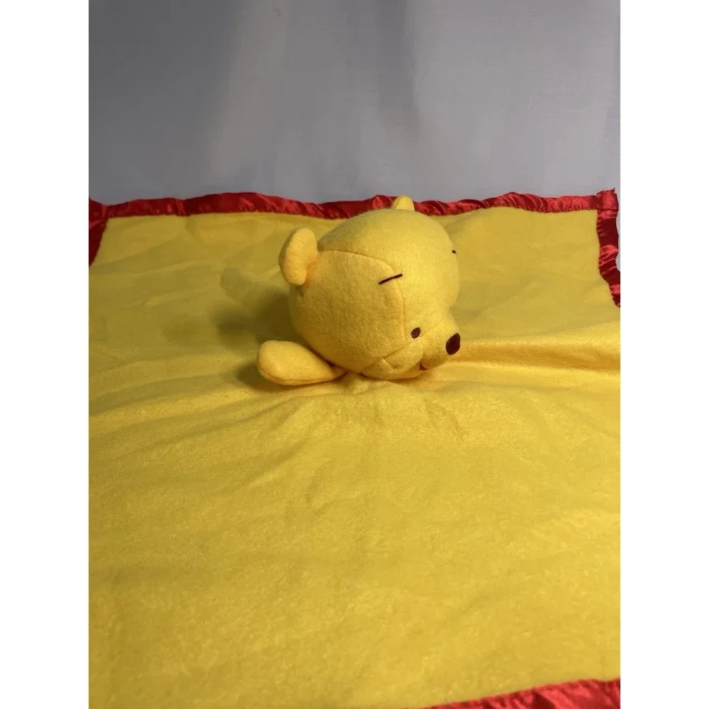 Disney Winnie The Pooh Lovey Security Blanket Yellow Honey Pot Fleece 18